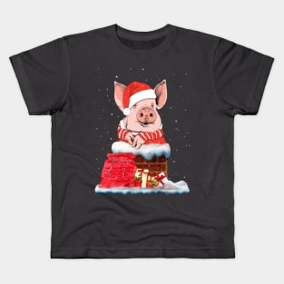 pig santa claus. Kids T-Shirt